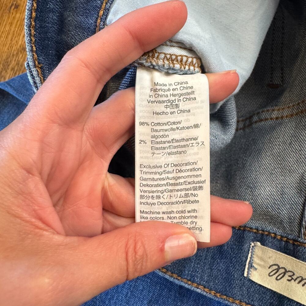 Madewell The Perfect Vintage Crop Jeans Womens 30 Blue High Rise Raw Hem Denim - Picture 8 of 8